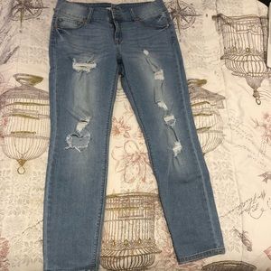 Charlotte Russe Refuge Ripped Skinny Jeans